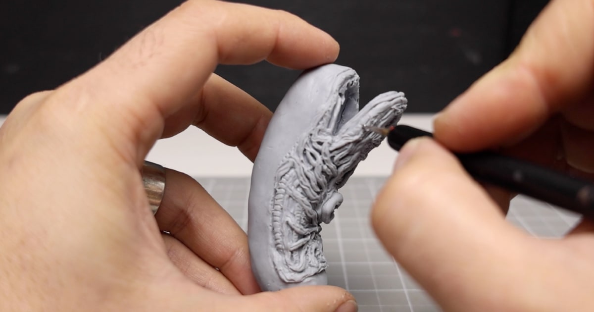 Adding The Organic Details to the Underside of the Sculpture