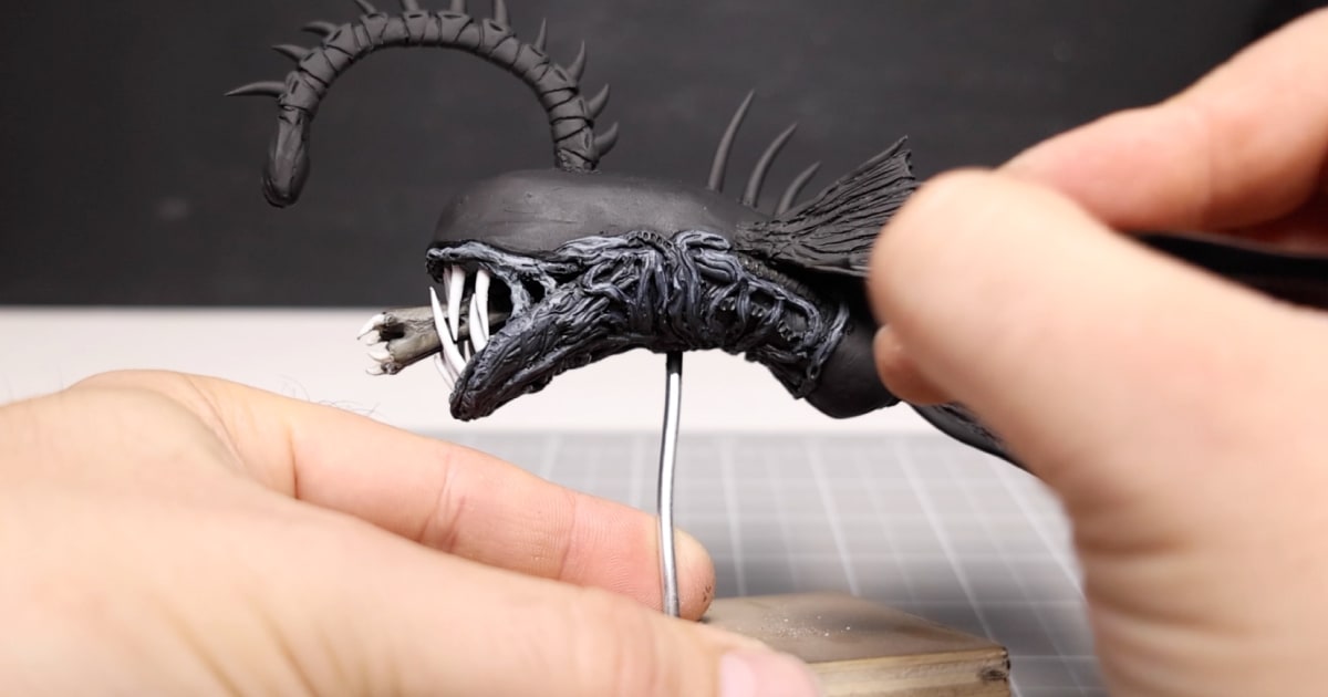 Painting The Alien Fish Scultpure