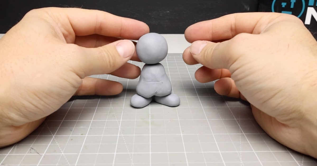 Evil Toad Body & Head Roughly Shaped Using Cosclay Clay