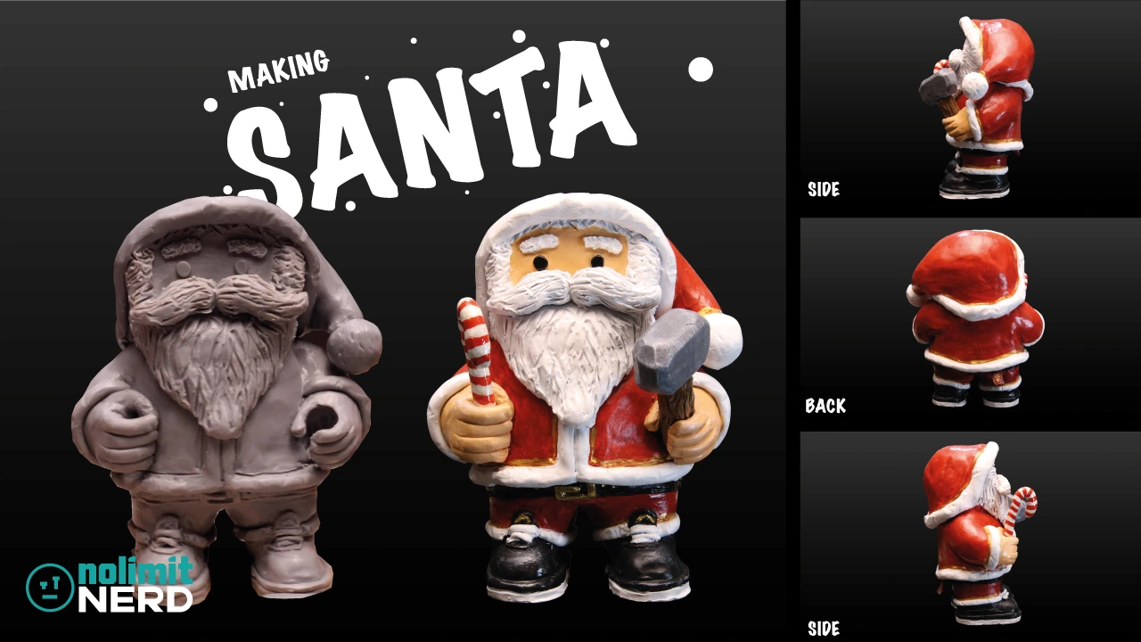 Making Santa Claus Polymer Clay Figure
