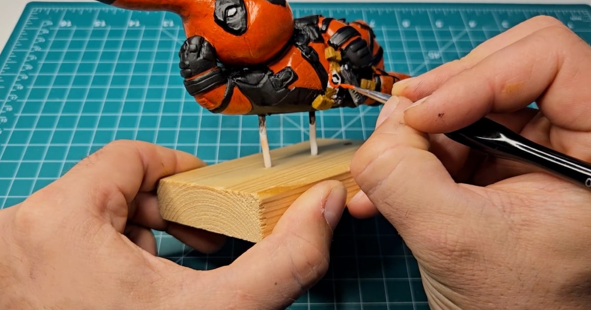 Painting The Deadpool Buckle on Pikapool Character