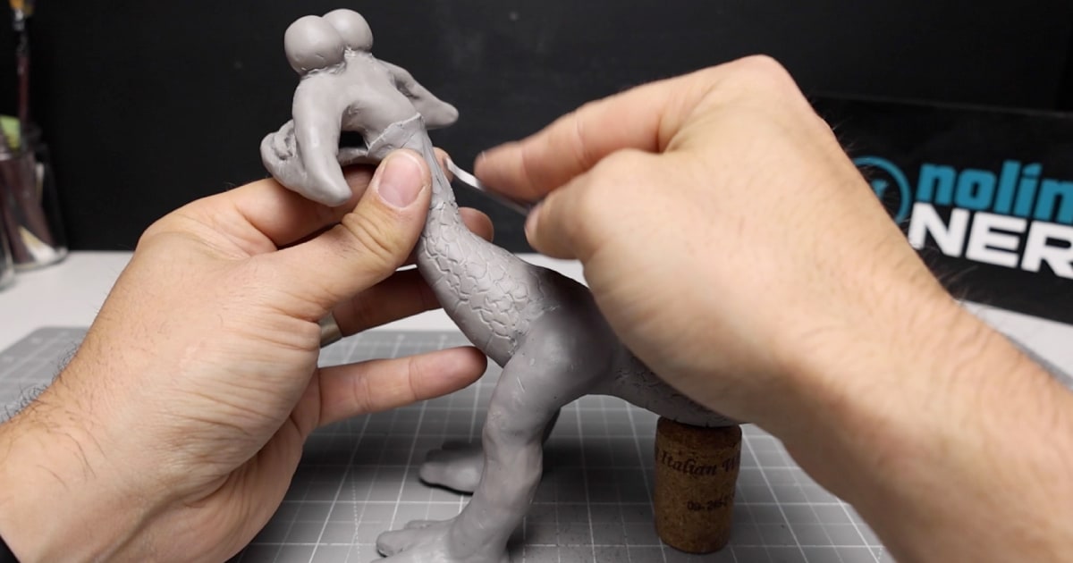 Adding The Head To The Body Using Clay & Wire for Support