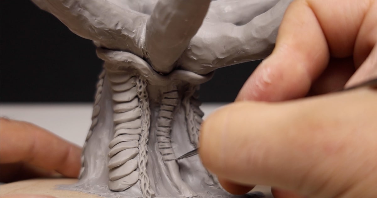 Adding The Organic Details To The Rock Worm Body