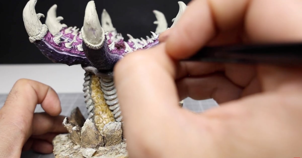 Adding Painted Details To The Rock Worm Tentacles