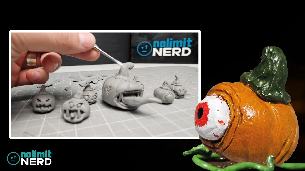 Scary Pumpkin Patch Halloween Clay Diorama