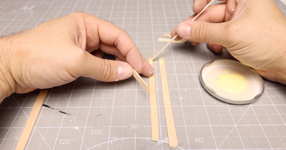 Making The Pumpkin Patch Fence From Tongue Depressors & Glue