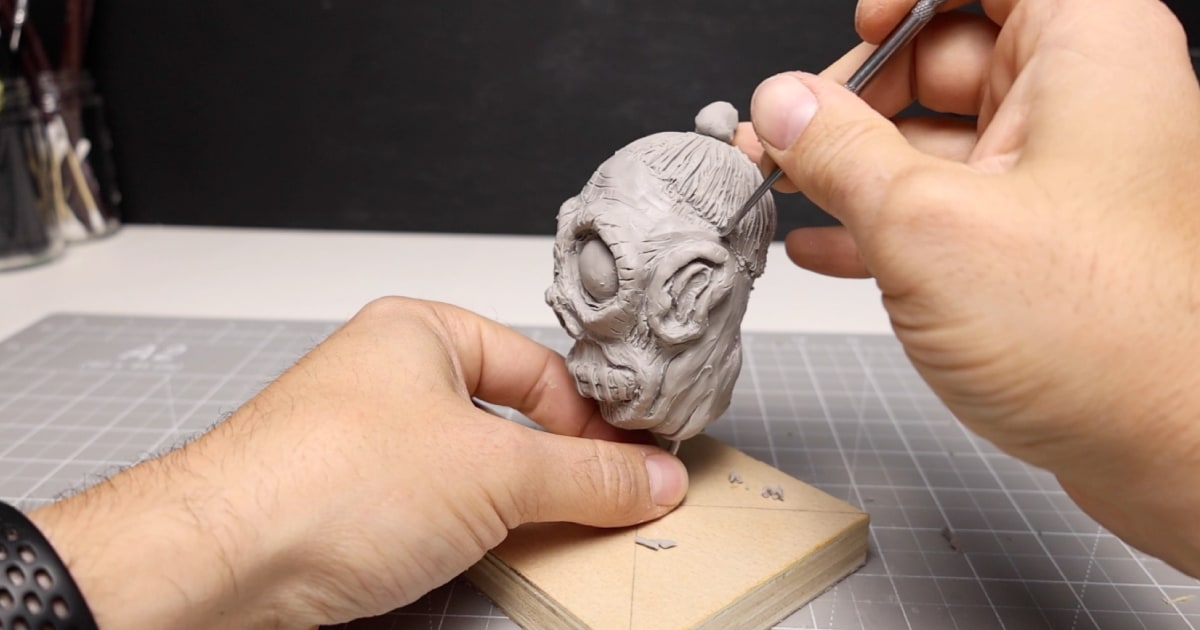 Adding The Hair Detail to Bobs' Shrunken Head