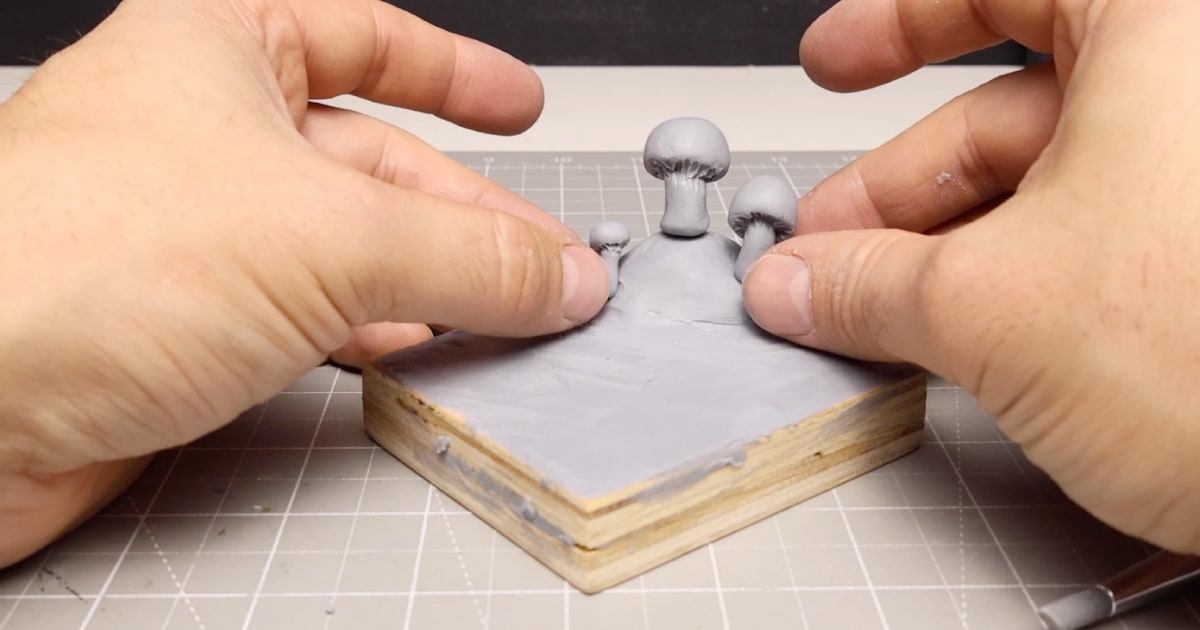 Test Fitting The Mini Clay Toadstools