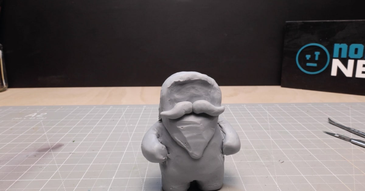 Santa Figurine With Beard & Moustache Added