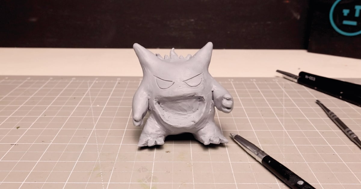 Gengar Pen Holder - Making A Hole For His Mouth