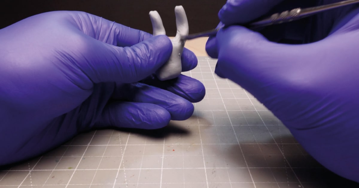 Adding Legs to Miniature Krampus Figure