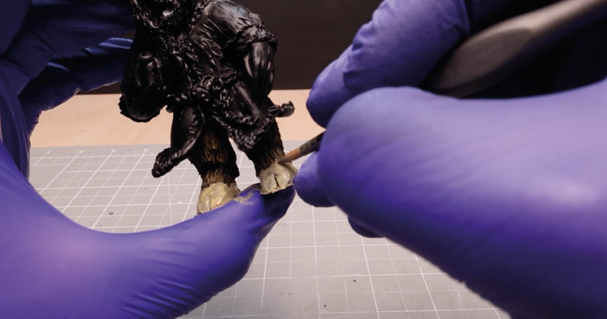 Painting The Hooves with Bone White Acrylic Paint