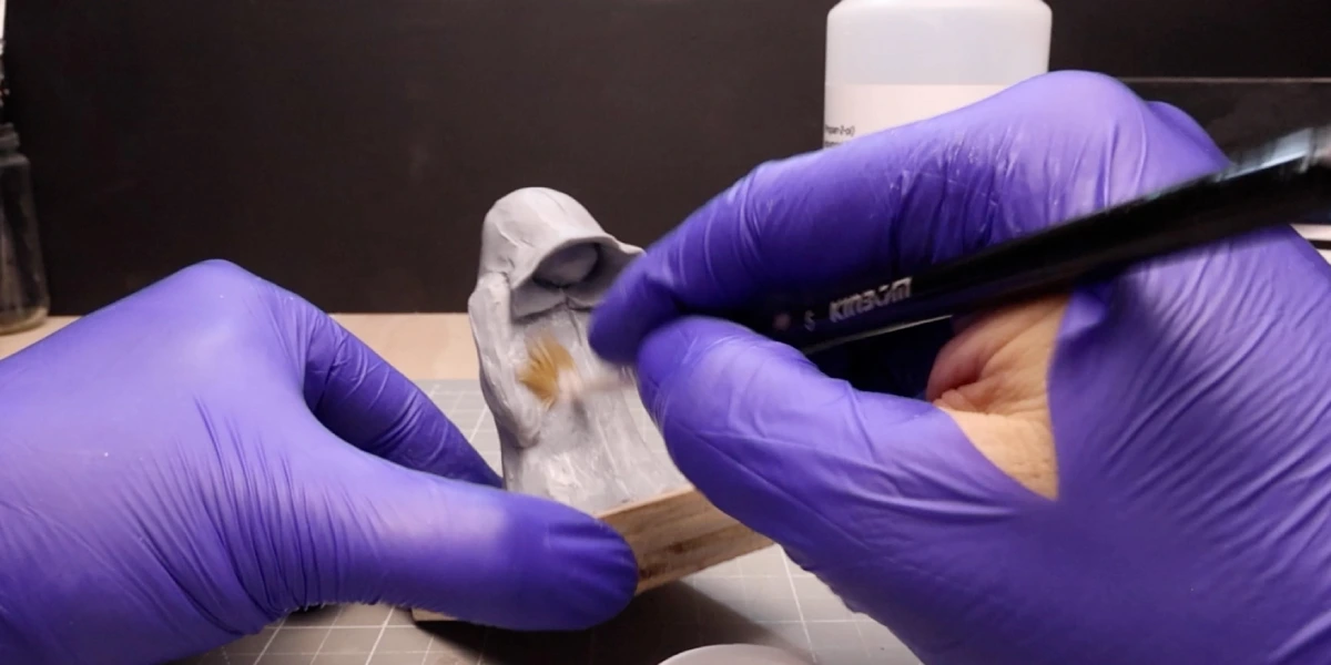 Smoothing The Clay with Isopropyl Alcohol