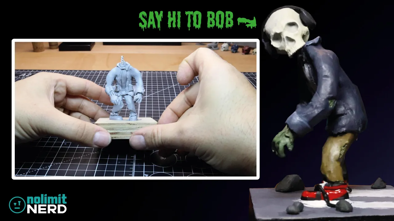Clay Zombie Sculpture With 3D Printed Head