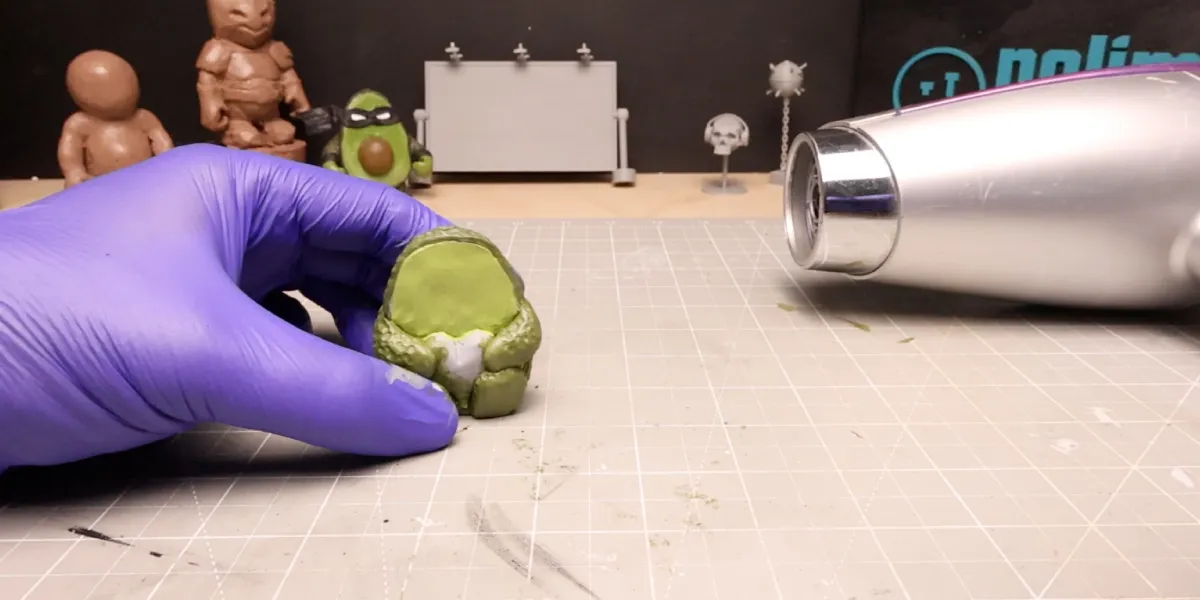 Painting The Avocado Sculpture & Drying