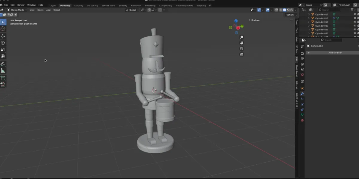Designing 3D Nutcracker In Blender